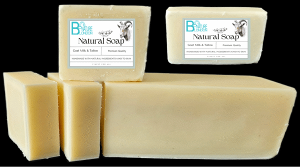 Handmade Organic Pure Grass-fed Goat Tallow & Milk Bar Soap - Unscented 100g - Image 2