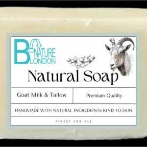 Handmade Organic Pure Grass-fed Goat Tallow & Milk Bar Soap - Unscented 150g