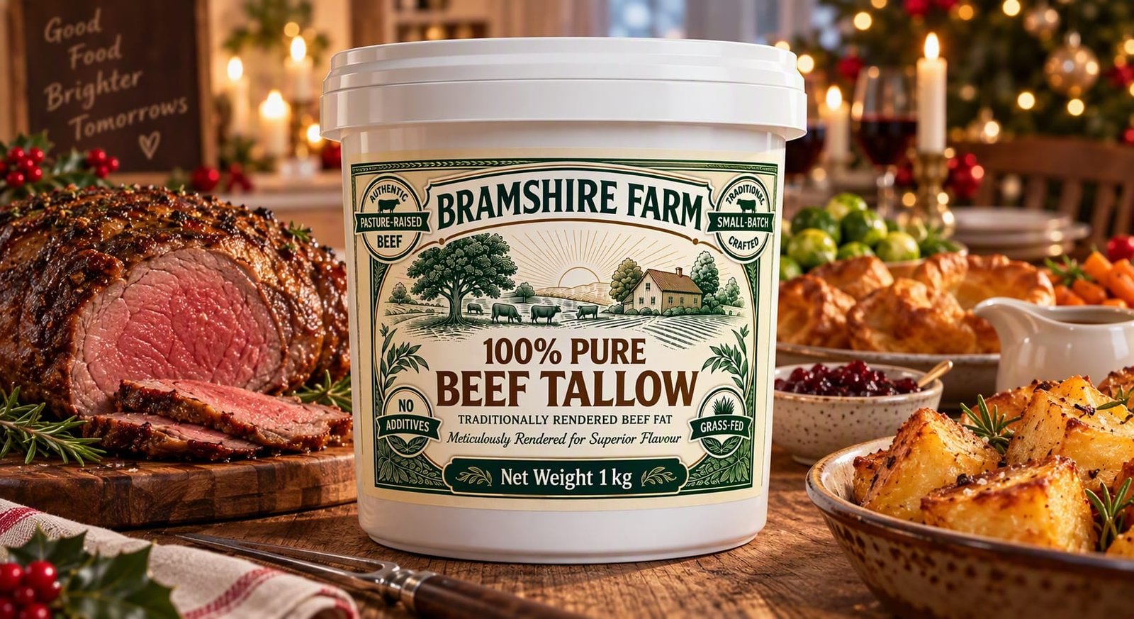 Bramshire Farm Certified Organic 100% Grass-Fed Beef Tallow Premium Quality | UK